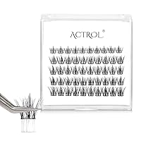 Vista 23 de Extensiones de pestañas individuales, 72 unidades, extensiones de pestañas individuales en racimo de 0.35-0.630 pulgadas, pestañas de volumen, banda