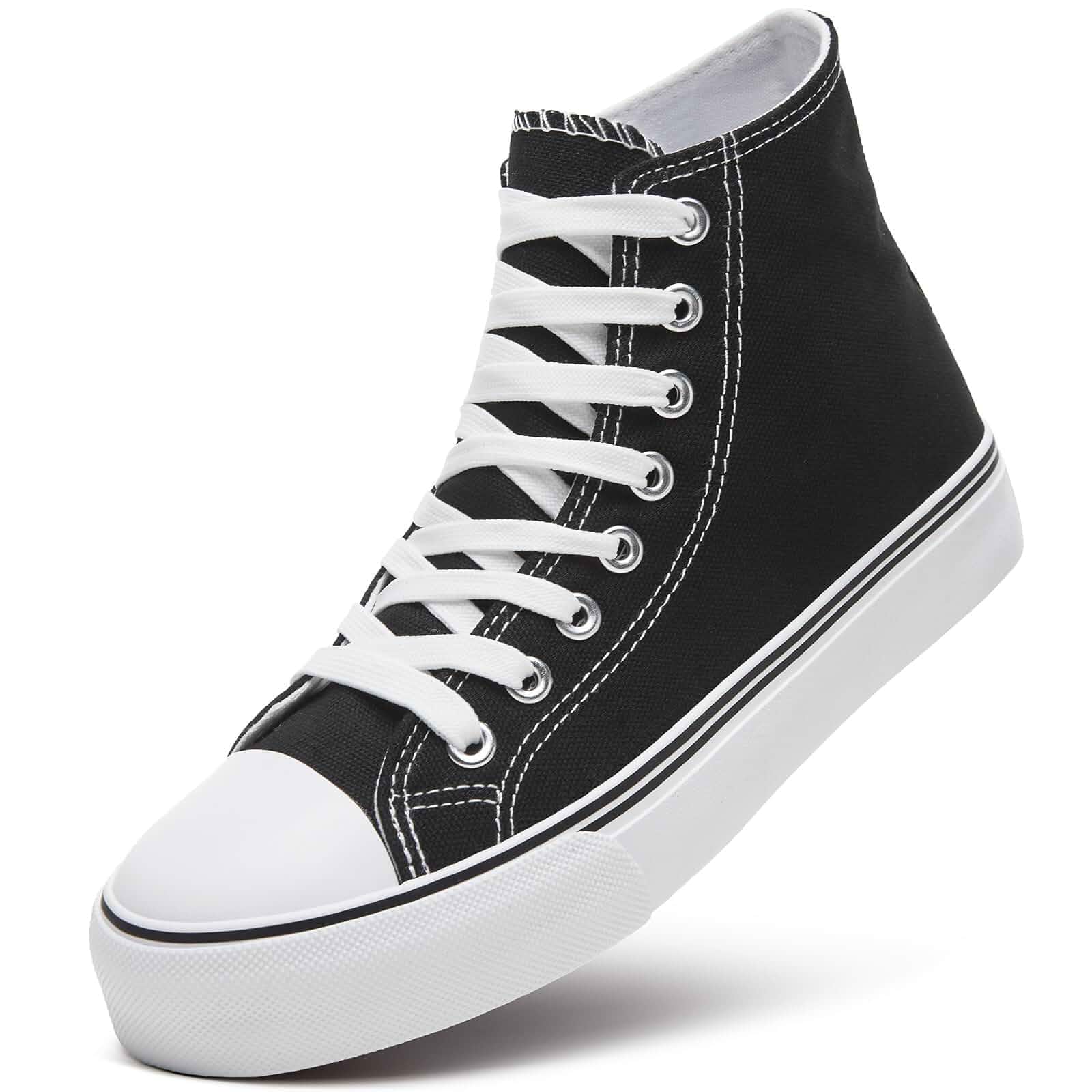 ZGR Womens High Top Canvas Sneakers,Lace-up Casual Tennis Walking Shoes Breathable canvas,memory foam comfort,non-slip outsole,high-top lace-up,walking,tennis,travel,casual
