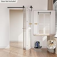 Vista 28 de CCJH 10.6FT/127’’ Sliding Track Bi-Folding Barn Door Hardware Kit Top Mount for 8 Doors,Max Door Width 15.6'', Heavy Duty (No Doors, Hardware Only)