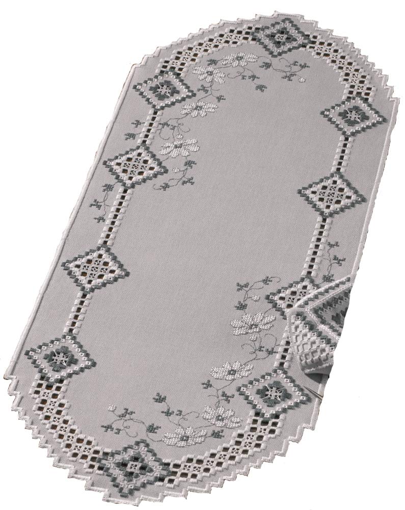 Permin Hardanger Table Runner Embroidery Kit Hardanger Grey Counted Pattern