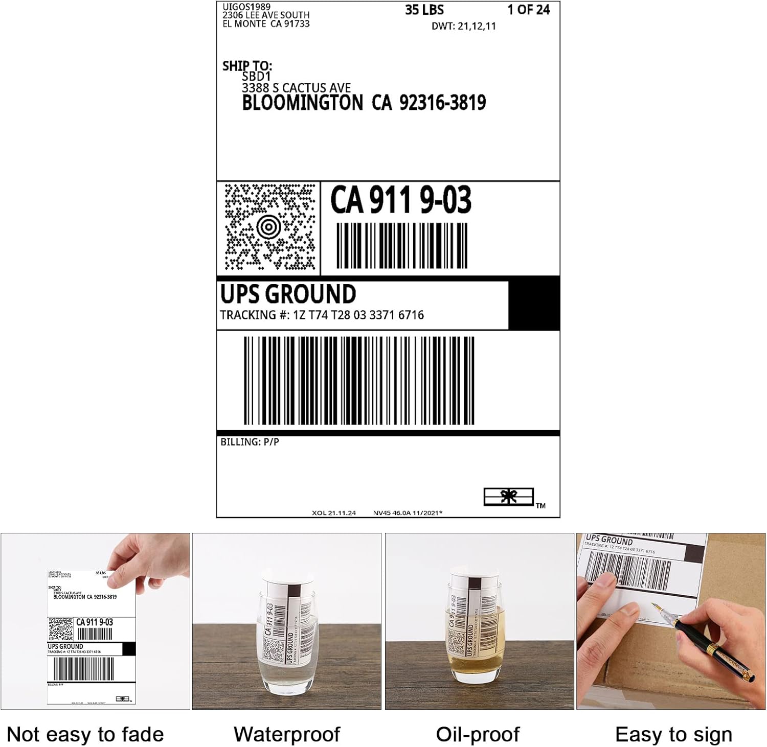 Uigos Direct Thermal Shipping Label (Pack of 1000 4x6 Fan-Fold Labels) - Commercial Grade Shipping & Handling Labels : Industrial & Scientific
