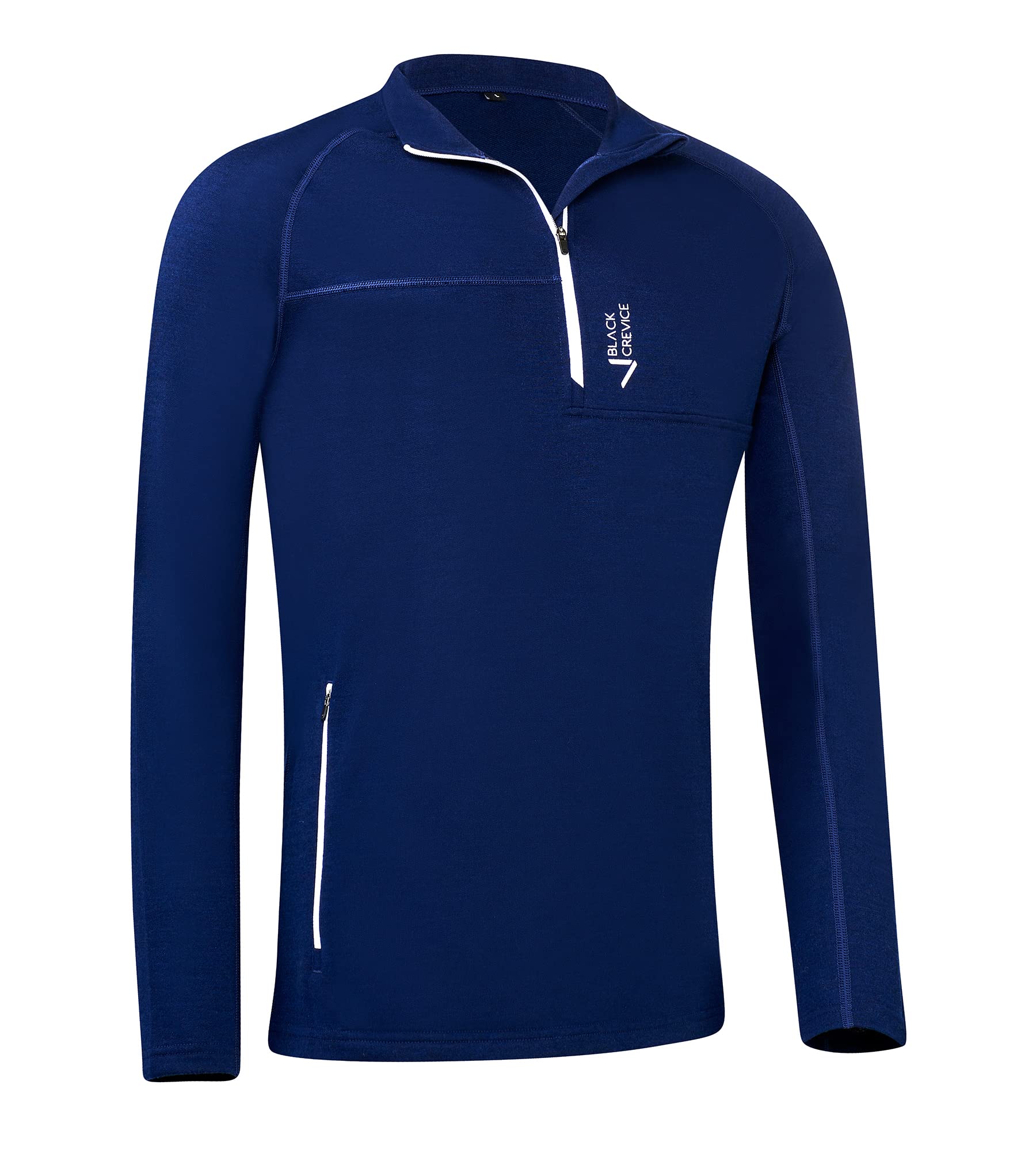 Black Crevice Men's Merino Ski Jumper, Navy, L