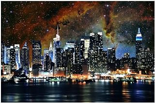 iCanvas New York City, New York Nebula Skyline Gallery-Wrapped Canvas Giclée Wall Art Print by 5by5collective