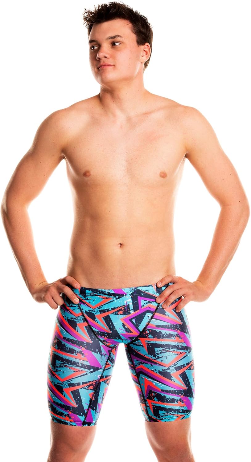 Flow Funky Jammers for Boys - Swim Jammer Swimsuit for Practice and Competition Swimming in Size 21 to 32 : Clothing, Shoes & Jewelry