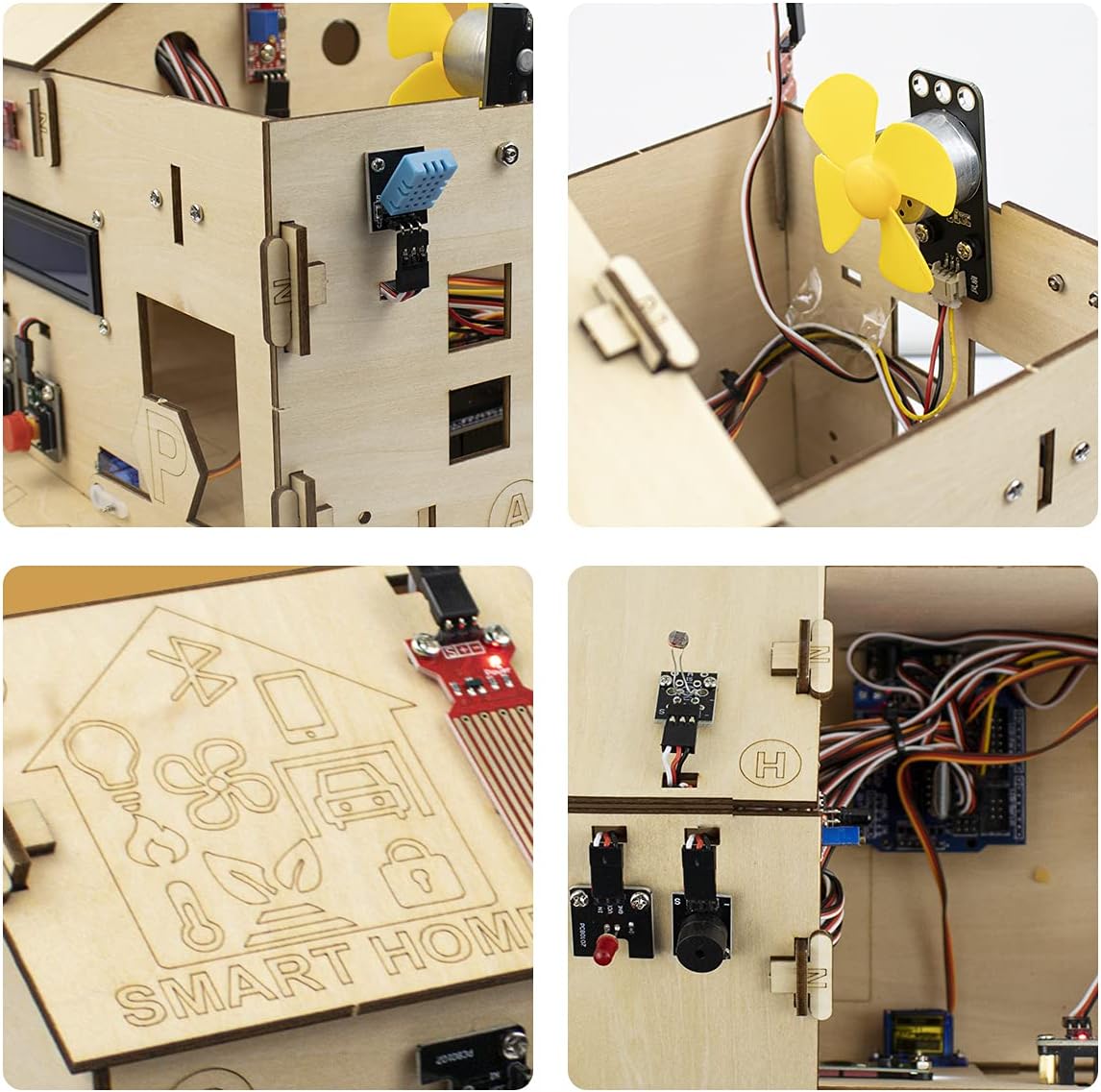 Κοντινό πλάνο views of the Smart Home house assembly and wiring