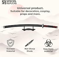 57 SPECIAL REPLICAS Demon Slayer Katana Fa Kard 105 cm - Tanjiro Kamado Bambusz Bokken Övvel és Állvánnyal - Anime Cosplay Kellék 3