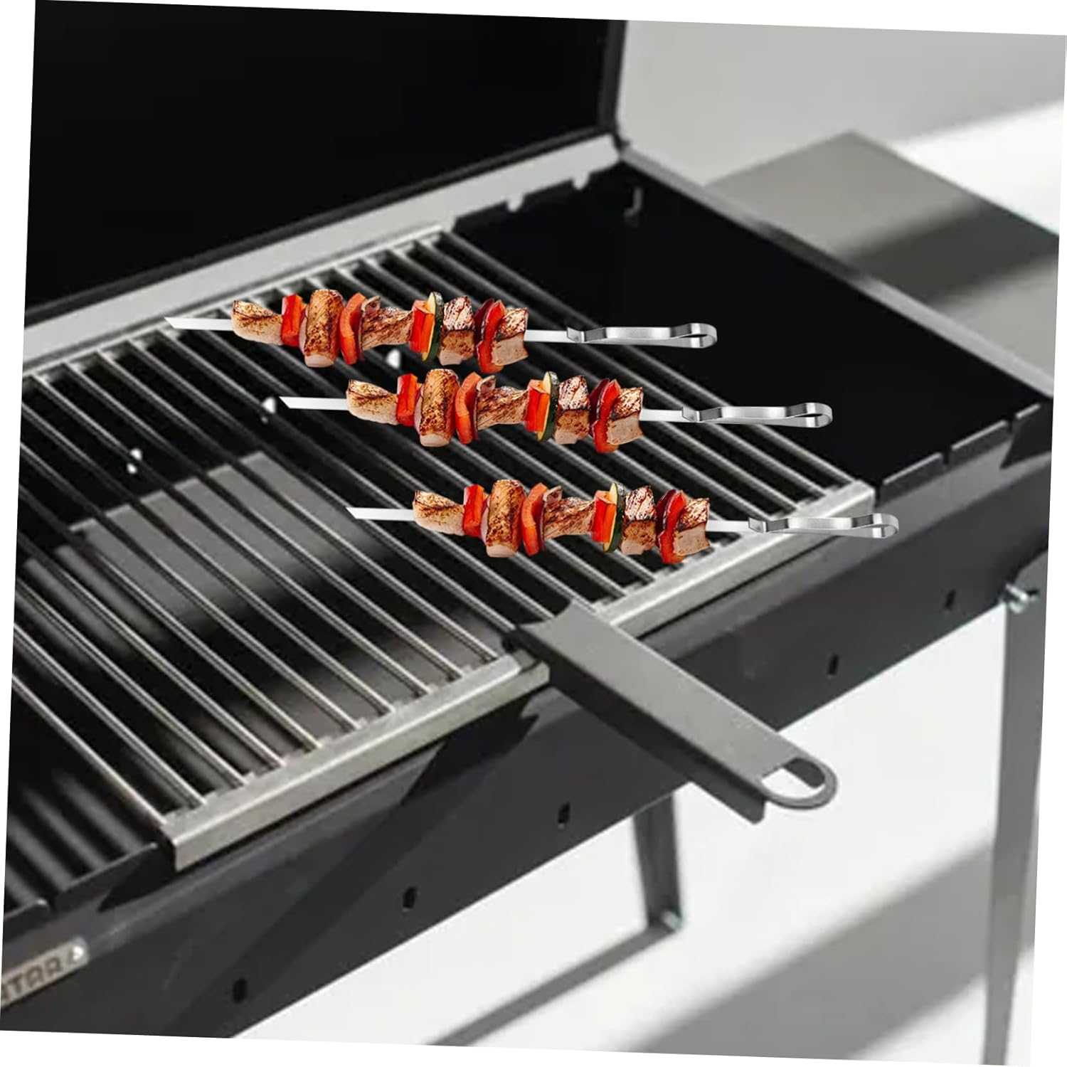 UPKOCH 1set Stainless Steel Kabob Skewers for Outdoor Grilling Reusable Bbq Meat Forks Compact Design Kebab Skewer Kit for Camping and Parties Easy to Clean and Lightweight