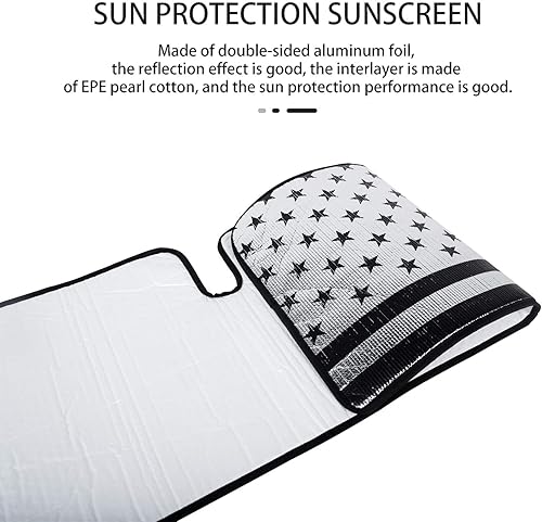 Miniatura 7 de Parasol para parabrisas compatible con Jeep Wrangler Rubicon Sahara TJ JK JKU 1997-2017 de 2 puertas y 4 puertas para ventana delantera, parasol