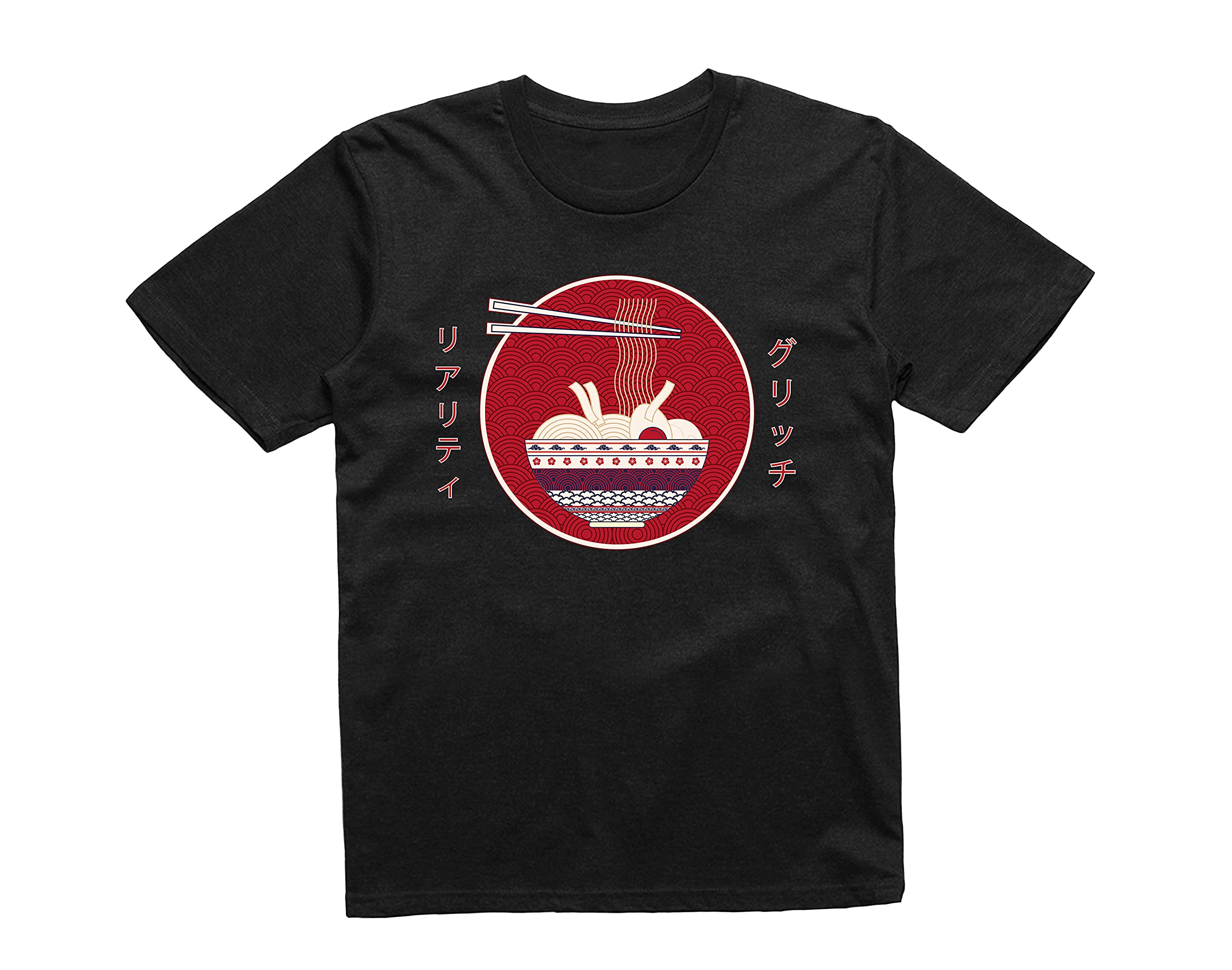 Reality Glitch Black Kids Japanese Ramen Noodle Cool Retro Japan Anime Graphic Novelty T-Shirt