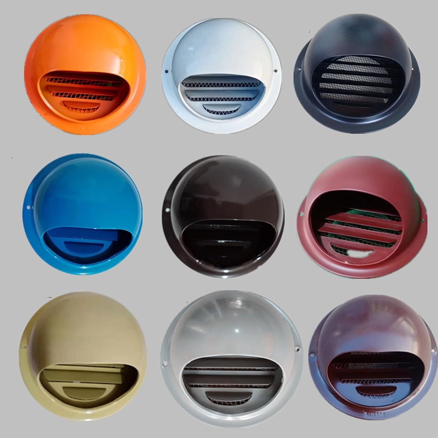 304 Stainless Steel Round Exhaust Spherical Air Valve Grill Cover, 20-300mm Louvered Soffit Vent, Vents with Screen Mesh, for Connecting Conduit Or Hose(Blue,300mm/12in)