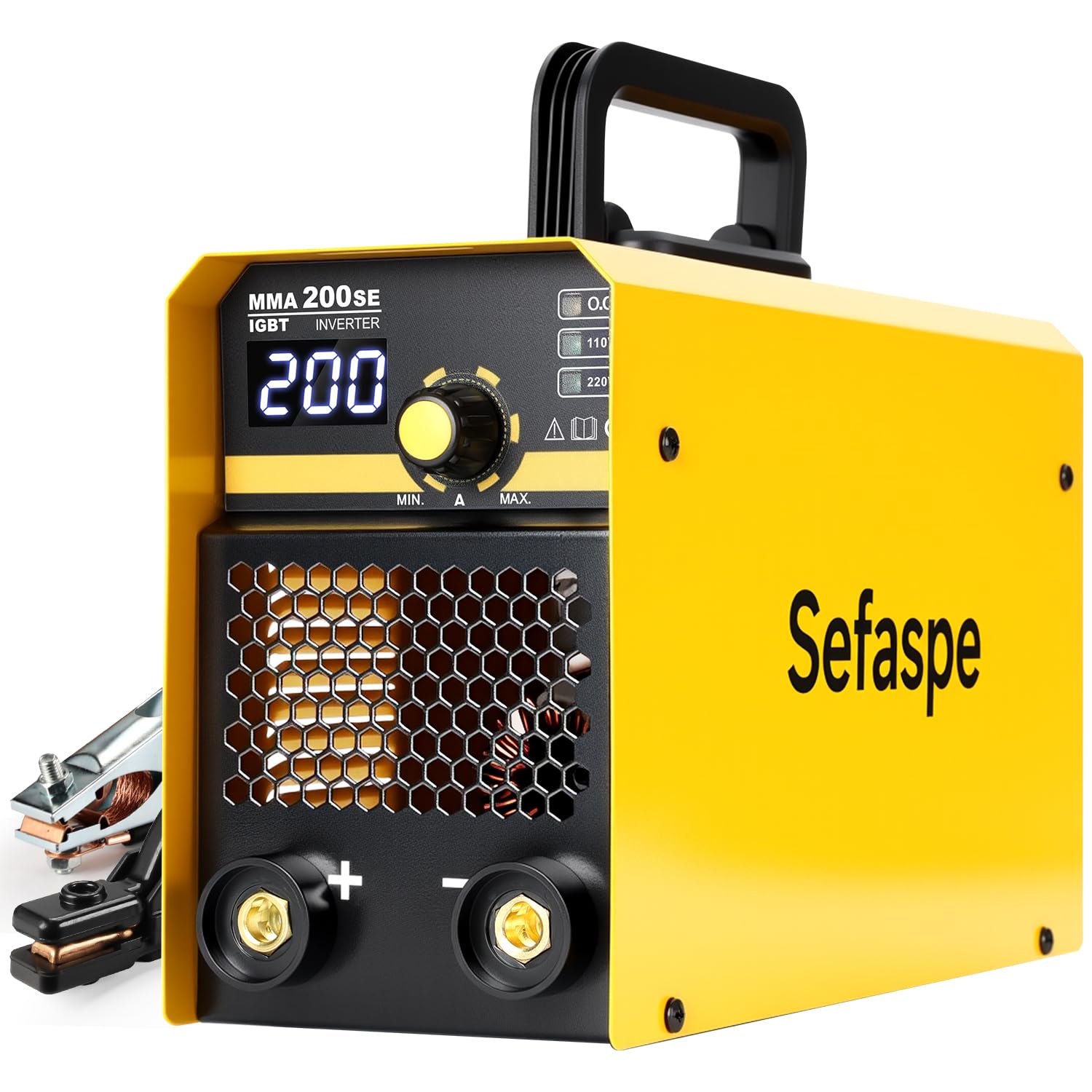Spawarka Stick 200A z wyświetlaczem cyfrowy falownik IGBT przenośna spawarka 110V/220V podwójne napięcie przenośna spawarka MMA ARC z gorącym rozruchem, siłą łuku i powłoką antyadhezyjną