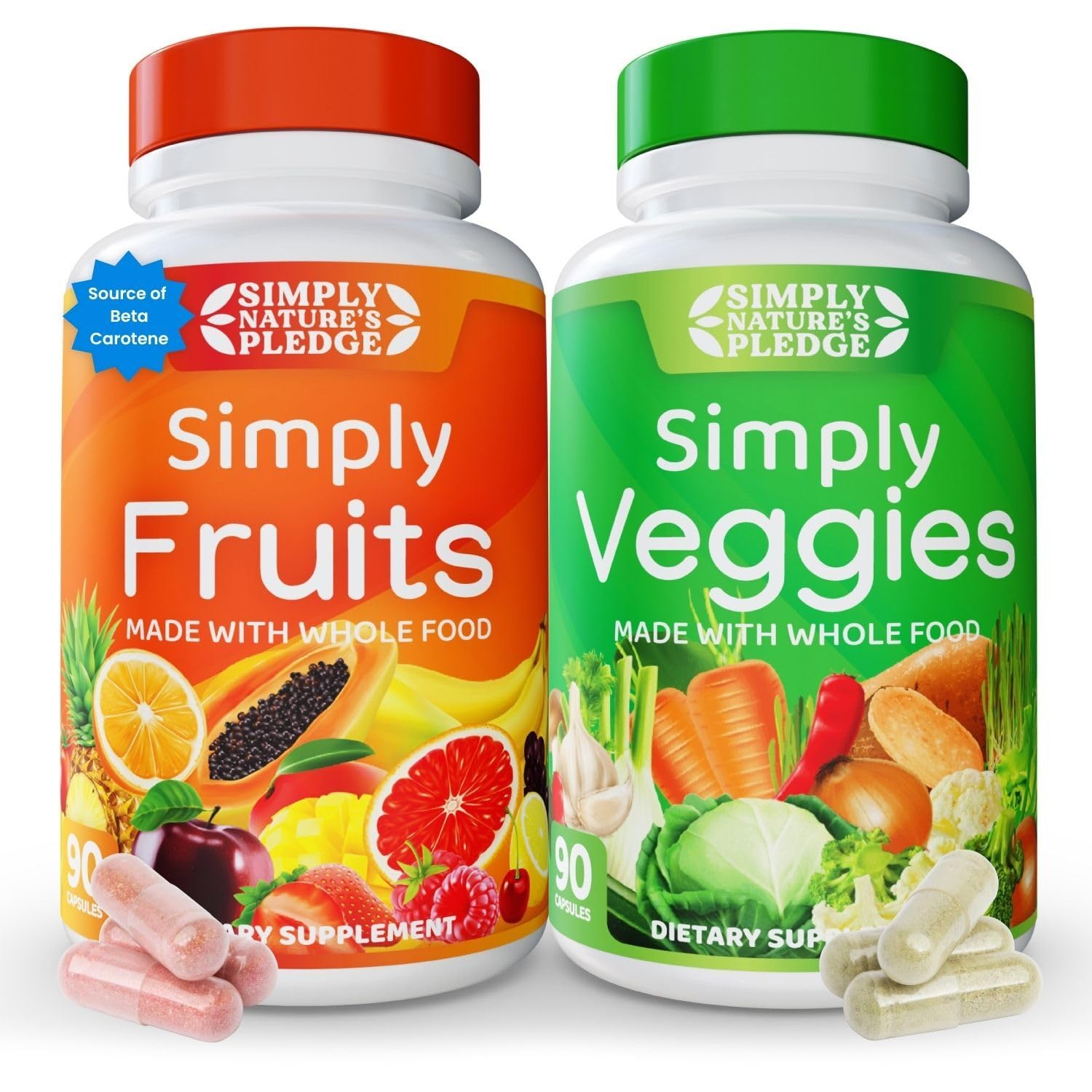 Simply Natures Pledge - Packed with Over 40 Different Fruits Vegetables - Made with Whole Food Superfoods -
