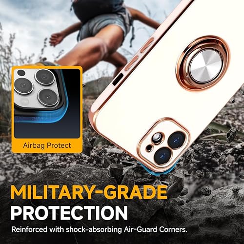 Miniatura 7 de Funda diseñada para iPhone 11, soporte de anillo giratorio de 360 integrado, soporte magnético de silicona suave, cubierta protectora ultra delgada