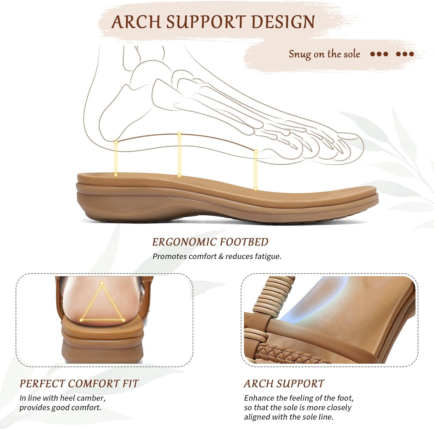 Littleplum Womens Flat Sandals Arch Support Summer Gladiator Sandals Comfortable Dressy Walking Shoes for Women - Image 2