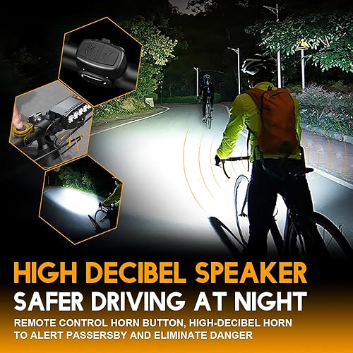 Miniatura 4 de Sidaqi Luz de bicicleta 28LED USB recargable faro de bicicleta con cuerno 7 modos impermeable súper brillante luces de bicicleta para montar de