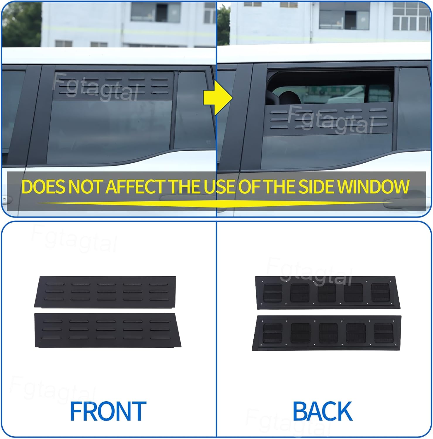 Window Air Vent Fit for Toyota Land Cruiser 250 Prado J250 LC250 2024 2025, Aluminum Side Window Louvers Air Vent Cover, Rear Window Air Vent Shades Cover Trim Accessories, 2PCS