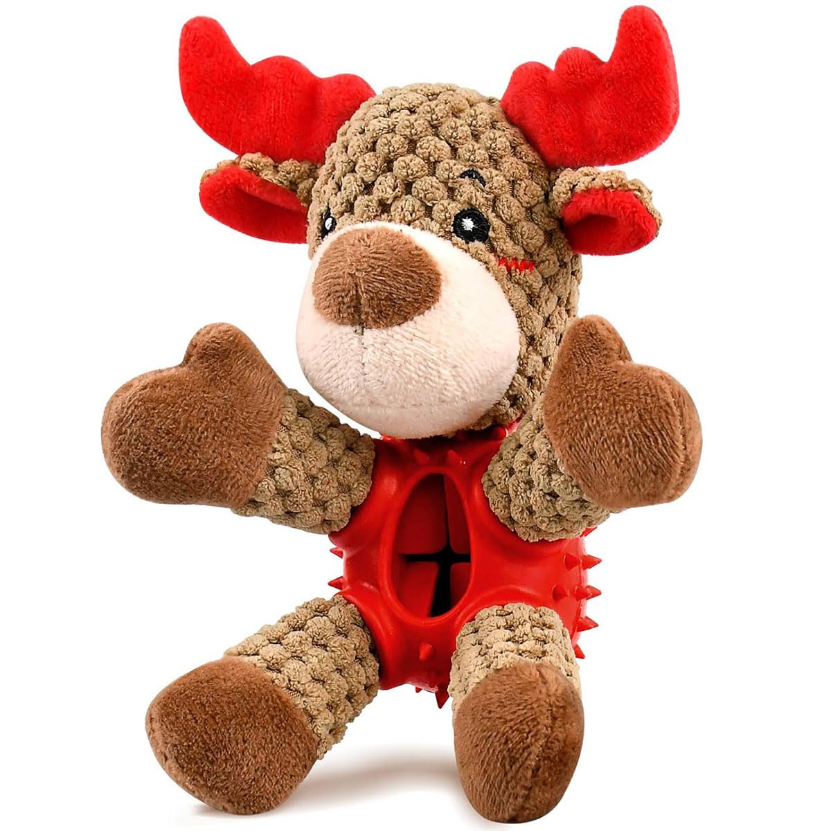 Christmas Dog Squeaky Toys - Tough Plush Crocodile With Santa Hat For Puppy, Small, Medium & Large Dogs - View #4