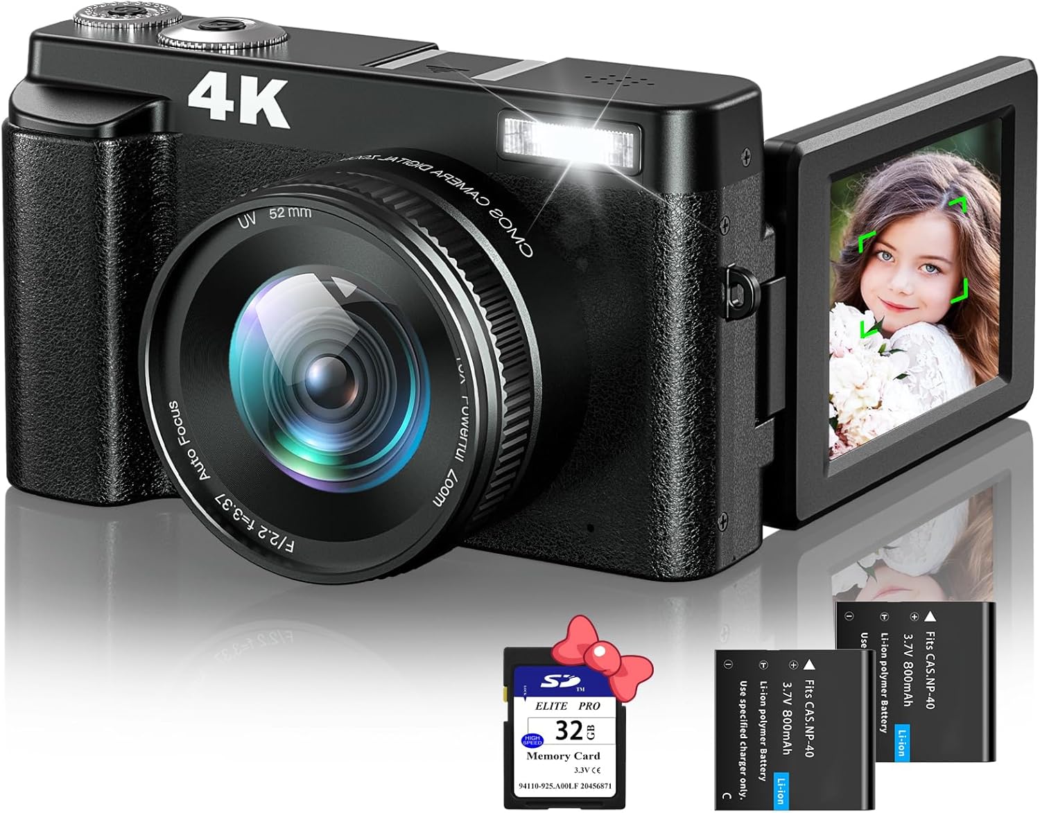 Fotocamera Digitale 4K 48MP Per Bambini E Principianti - Con Scheda SD 32GB, Autofocus E Luce Integrata - Foto 6
