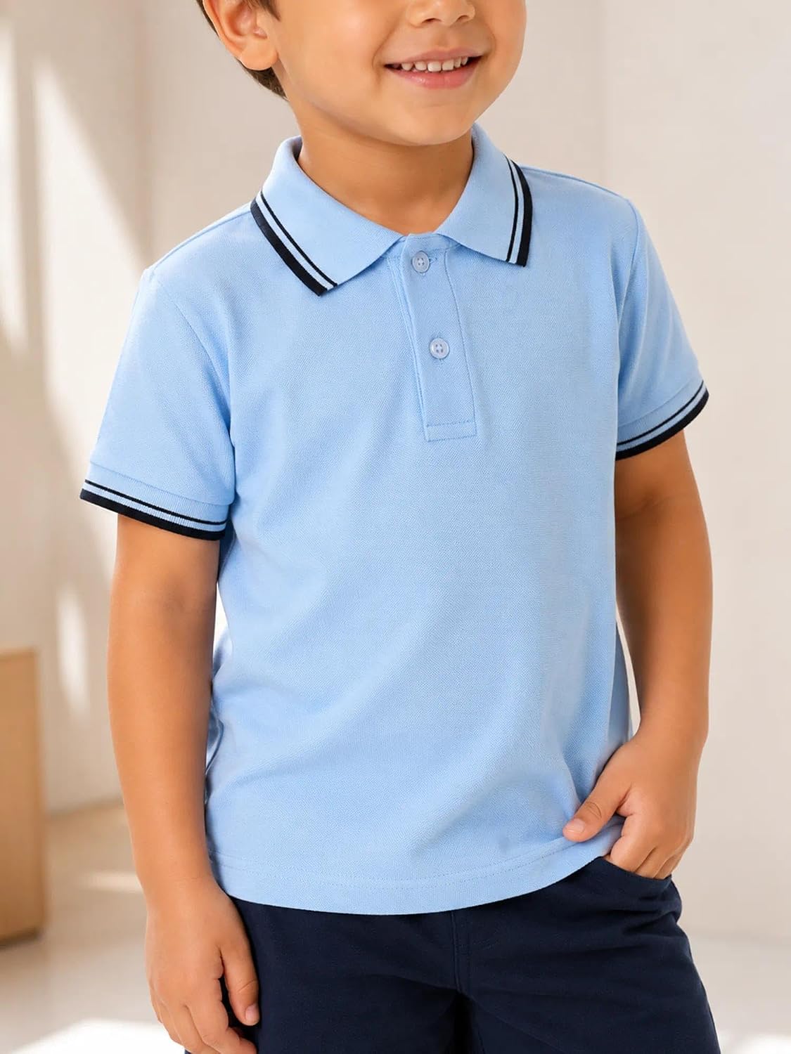 Boys Summer Outfits Polo Shirt and Shorts 2 Piece Short Sleeve Sporty Sets