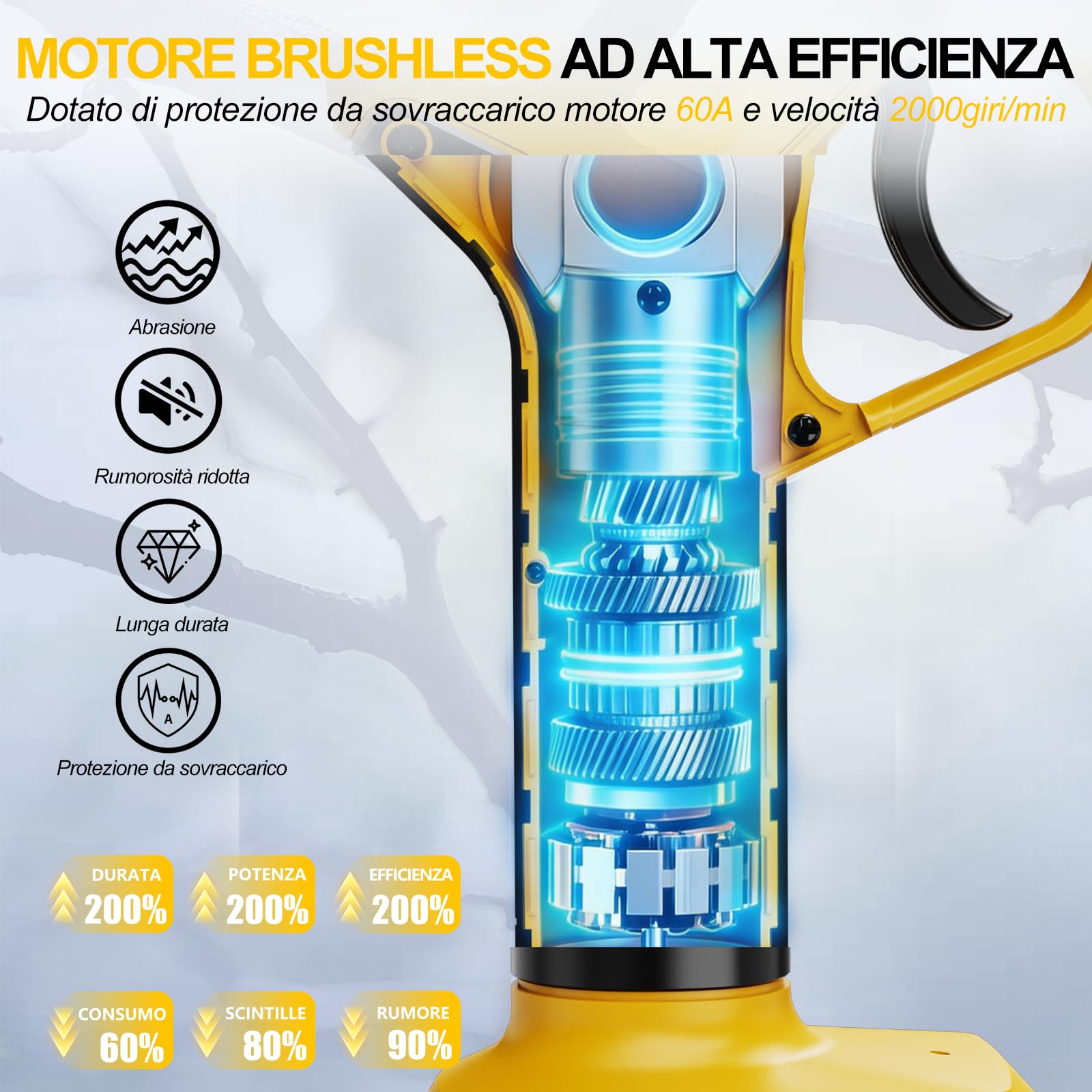 21V Forbici Potatura Elettriche, Max 50mm Forbice Potatura Senza Fili con 2 x 2,0Ah Batteria, Display LCD, Custodia, Cesoie Elettriche Brushless per Frutteto Rami Albero Arbusti Giardino