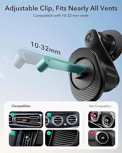 Miniatura 8 de ESR OmniLock - Soporte de teléfono MagSafe, rotación de 360, soporte de teléfono para ventilación de aire, soporte magnético para teléfono para