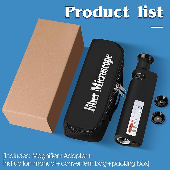 Kit limpieza fibra óptica 4 piezas con lupa 400x miniatura 7