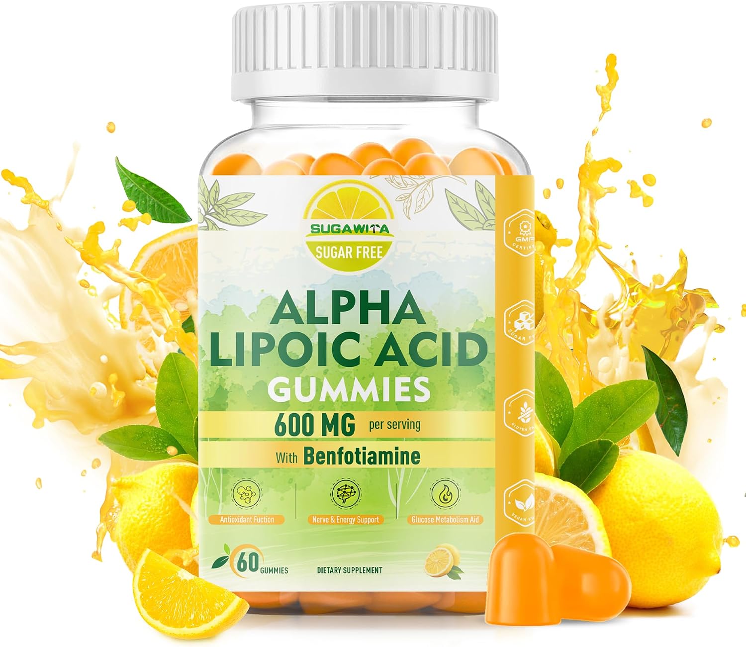 Pure Alpha Lipoic Acid 600mg with Benfotiamine for Nerve Support