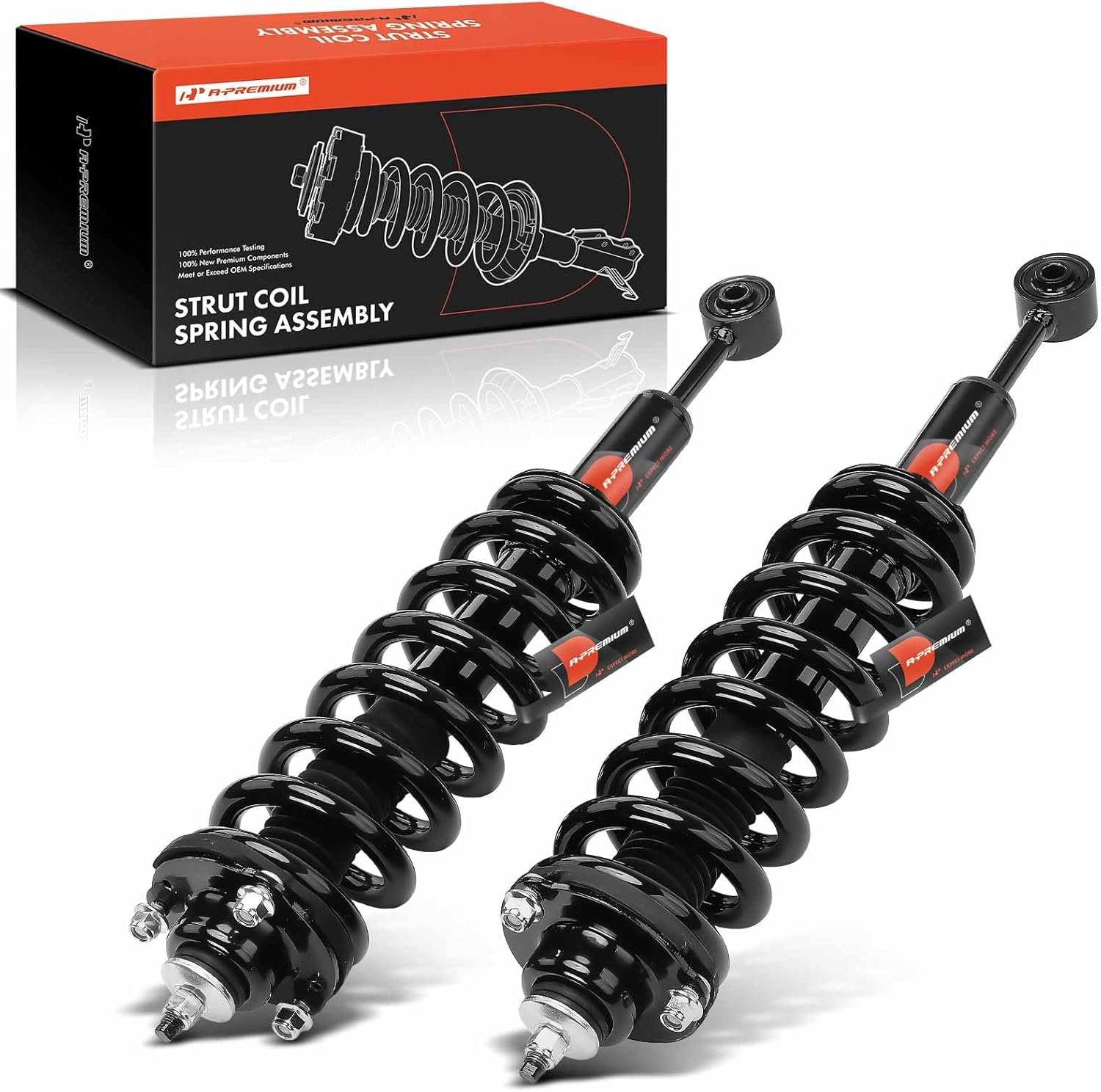 A-Premium Front Pair (2) Complete Strut and Coil Spring Assembly Compatible with Lexus GX460 2010-2018, GX470 2003-2009, Driver and Passenger Side