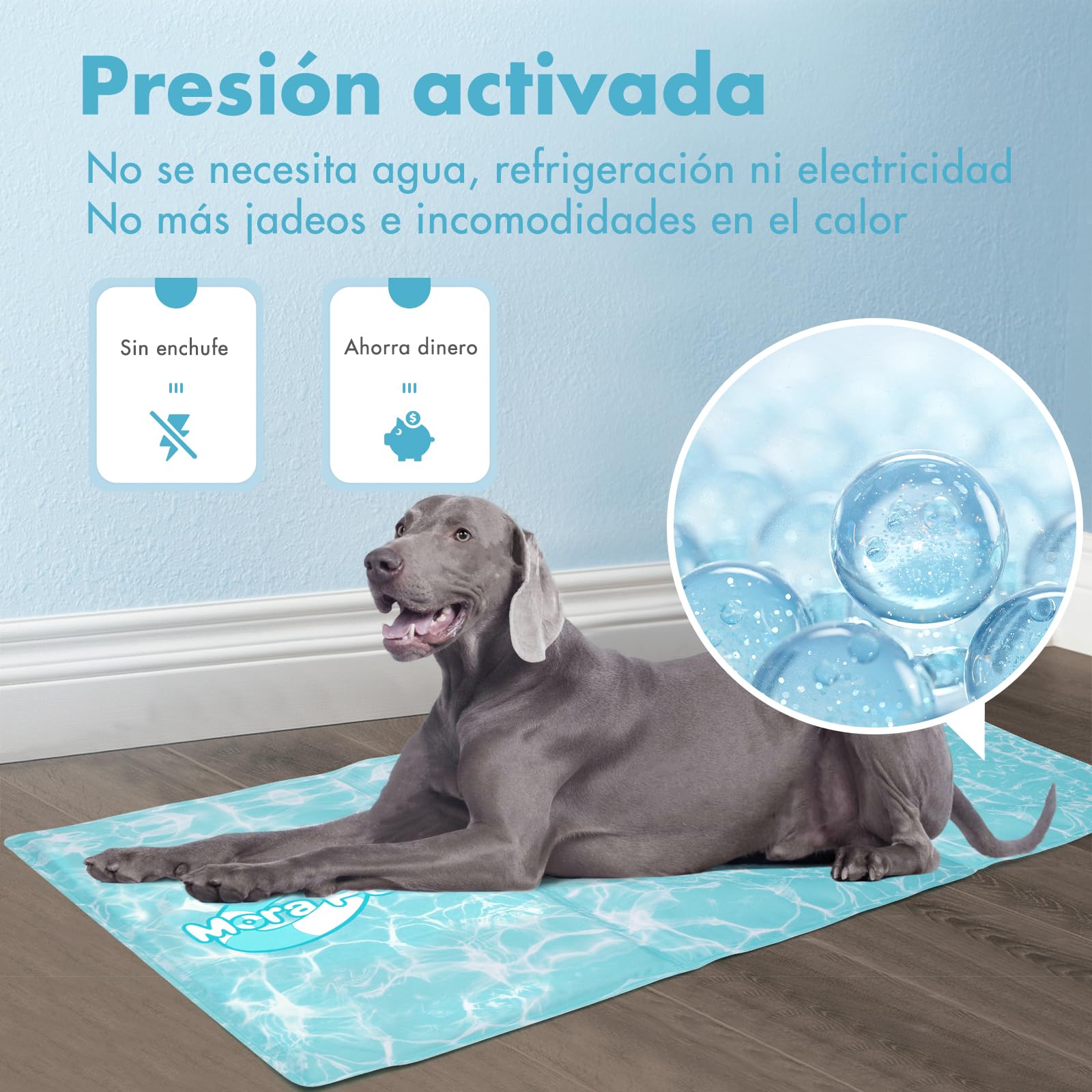Pawtasy Cama refrescante Perros Manta refrigerante para Perro y Gatos Cama Fria de Verano Alfombra Alfombrilla refrescante colchoneta Fresca para Mascotas Grande XL 100 x 60 cm