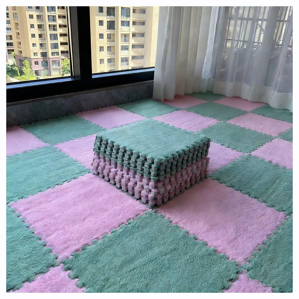 Tappetini spessi in peluche ad incastro, morbide piastrelle antiscivolo, tappeto per sala giochi, perfetto per la decorazione della casa, 12 pezzi