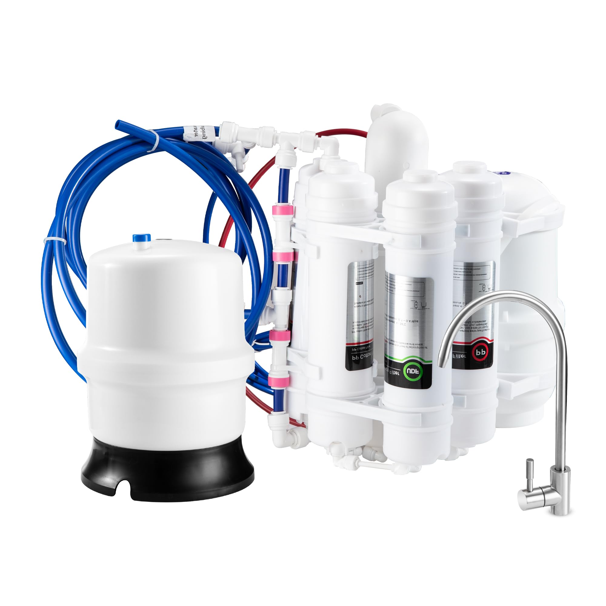 MAFC-ERP-L Artesian - Sistema de filtro de agua de ósmosis inversa para debajo del fregadero, purificador de agua potable RO de 7 etapas, alto flujo, mejora mineral, fácil instalación