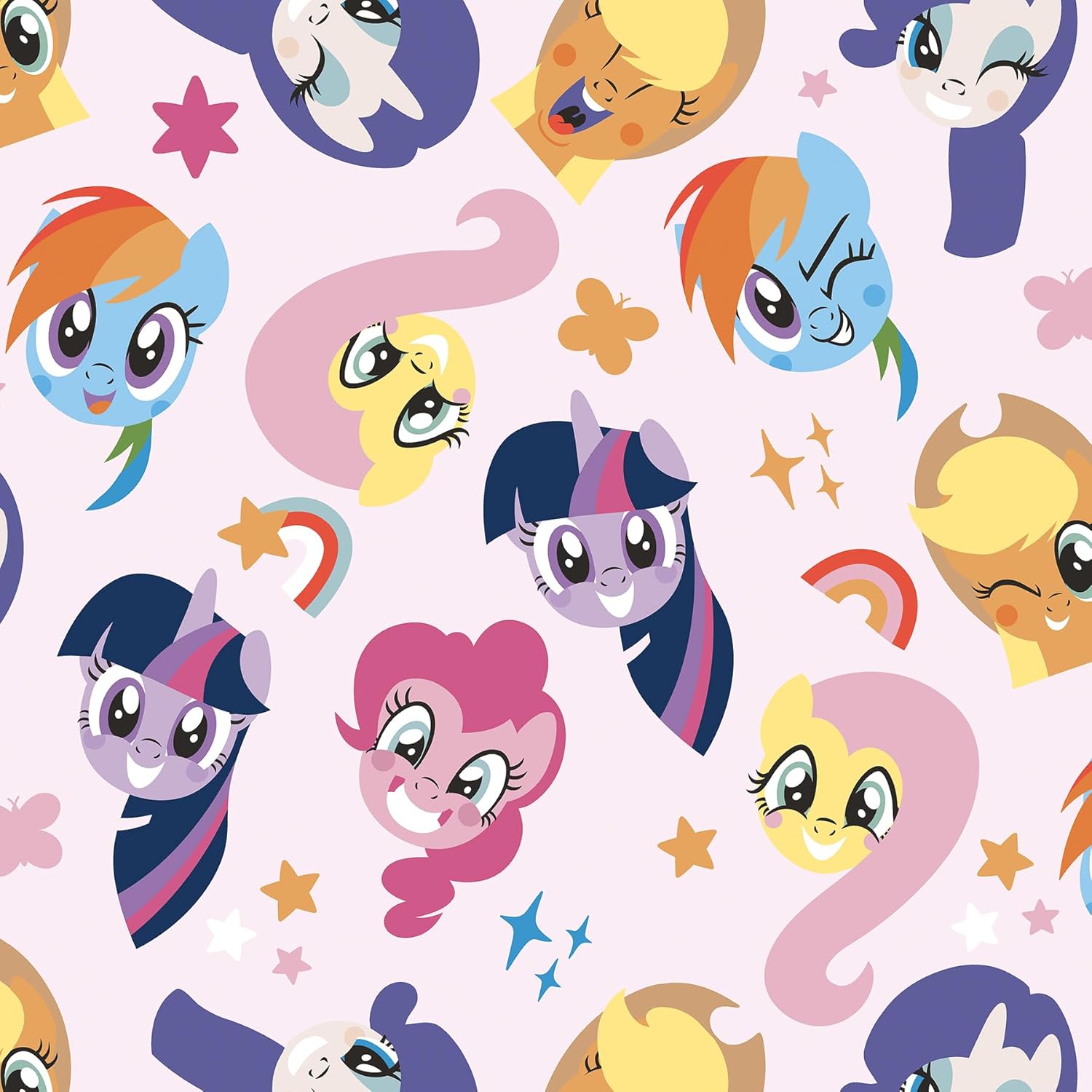 RoomMates My Little Pony Toss Peel and Stick Wallpaper, Pink, RMK12660RL