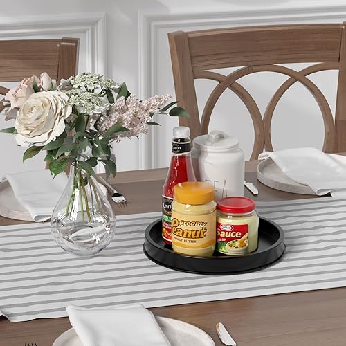 Miniatura 5 de HGF Bandeja decorativa para mesa de café, bandejas redondas de metal de 10 pulgadas para fregadero de cocina, encimera, organizador de mesa de