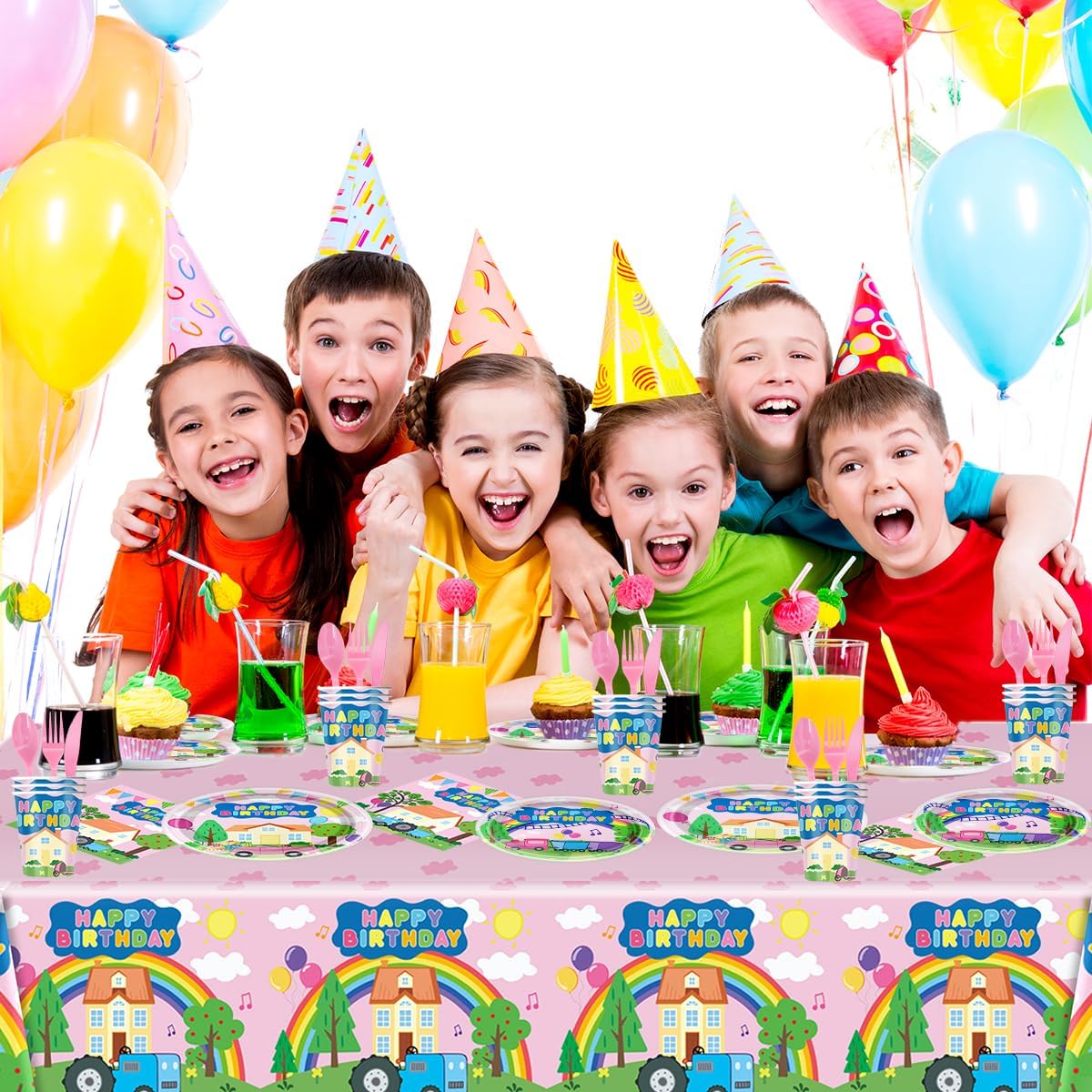 81Pcs Pink Pig Party Tableware Set pink pig Party Decoration pink pig Birthday Party Supplies - Image 5