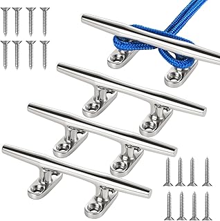 4/5/6 Inch Boat Cleat - Open Base 316 Stainless Steel Dock Cleat,Marine Cleat Rope Cleat, Mooring Accessories with Screws for Boats,Kayak, Marine, Deck, Nautical Decor(2,4,6 Pack)