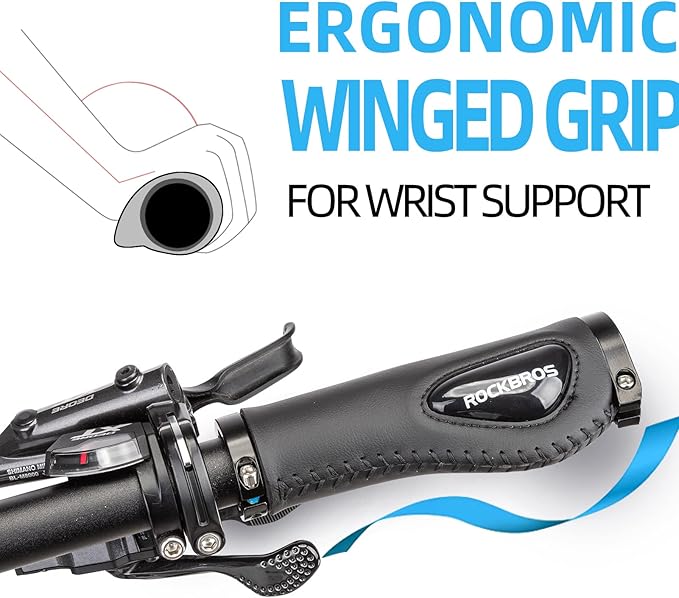ROCKBROS Bike Handle Grips Ergonomics Design Soft Gel Dual Lock on Bicycle Handlebar Grips