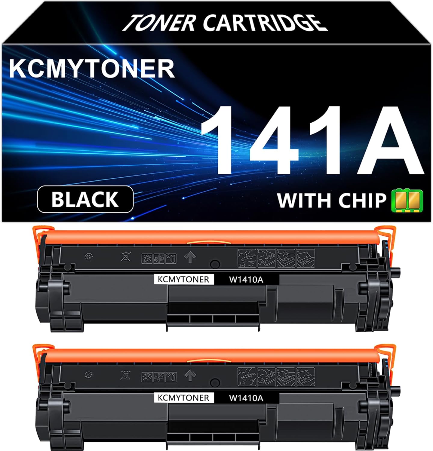 W1410a Compatible for HP 141A Toner Cartridge Black for LaserJet Pro M110w MFP M140w M139w(2 Pack)