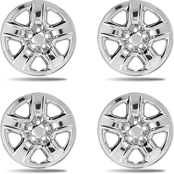 17 Inch Chrome Silver Wheel Skins Compatible with 2006-2012 Toyota RAV4, Fits OEM 17" Stock Steel Wheels #42611-42200, #42611-0R020, Snap-On Rim Covers 4-Pack