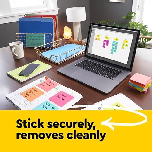 Miniatura 5 de Post-it Mini notas, 1.5 x 2 pulgadas, 4 blocs, notas adhesivas favoritas de Estados Unidos, colección Poptimist, colores brillantes (Magenta, rosa,