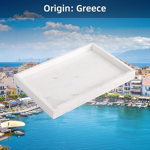 Miniatura 47 de Bandeja de tocador de baño de mármol, bandeja de tocador de lujo natural para el hogar, cocina, baño, bandeja decorativa de piedra para encimera