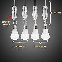 Vista 6 de Luces solares para interiores, 4 bombillas de luces solares para cobertizo con interruptor de encendido y apagado, kit de panel solar de 30W