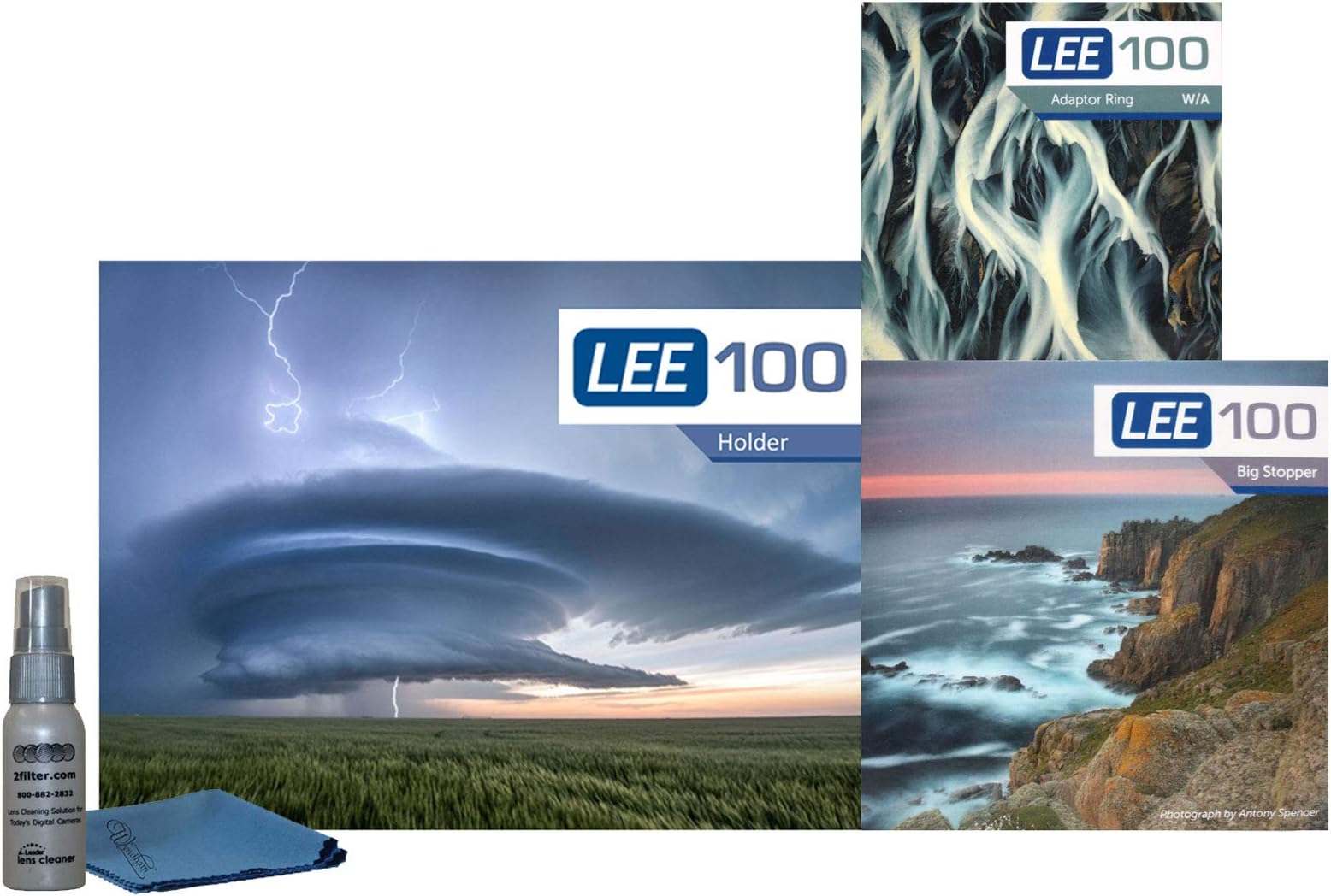 LEE Filters LEE100 82mm Big Stopper Kit - LEE100 Holder, 100mm Big Stopper, 82mm Wide Angle Ring