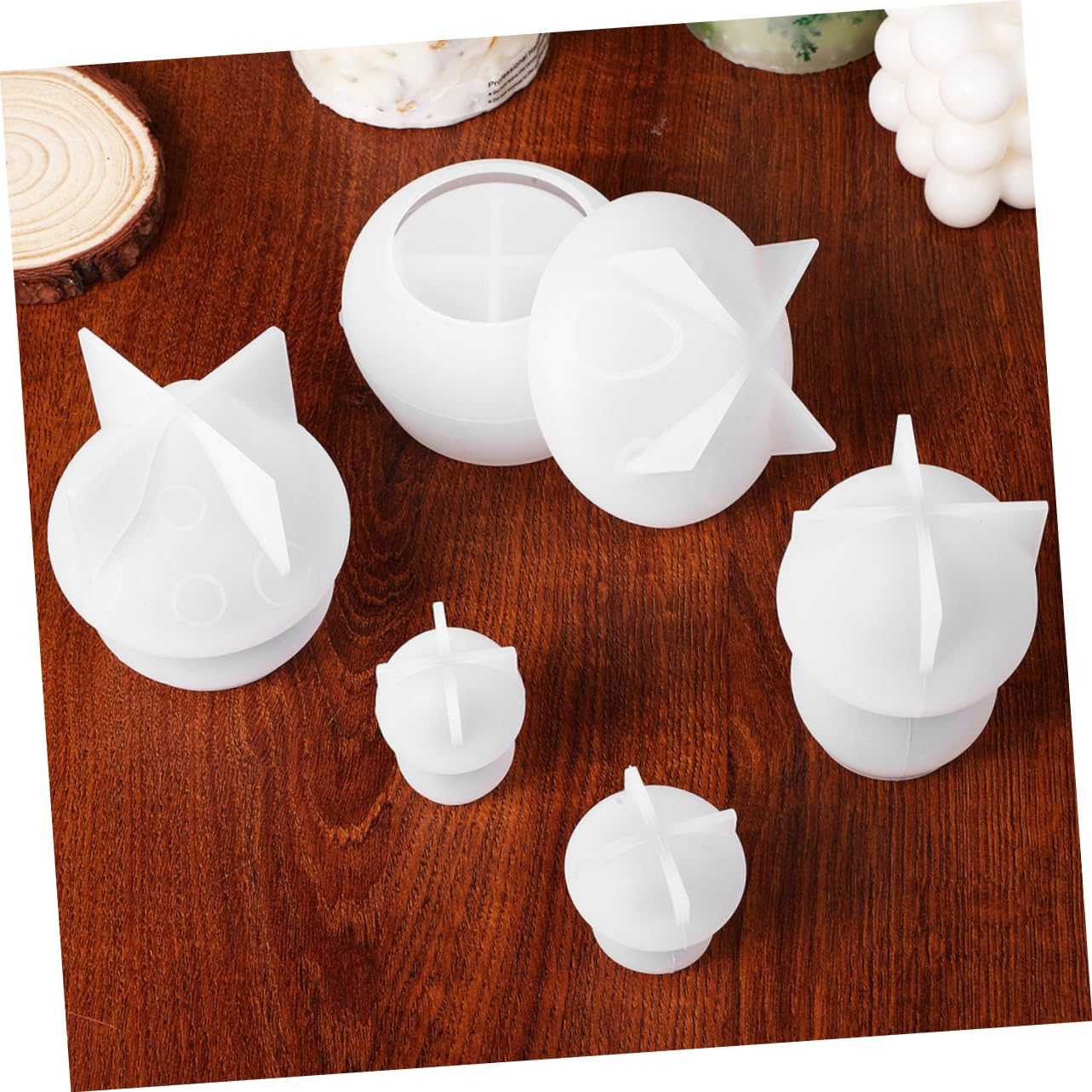 Stampo in Silicone a Forma di Fungo 7 Pezzi per Gioielli e Resina | Bianco, Riutilizzabile, Set Pratico per DIY e Ufficio, Modello Decorativo per Vassoio e Colata