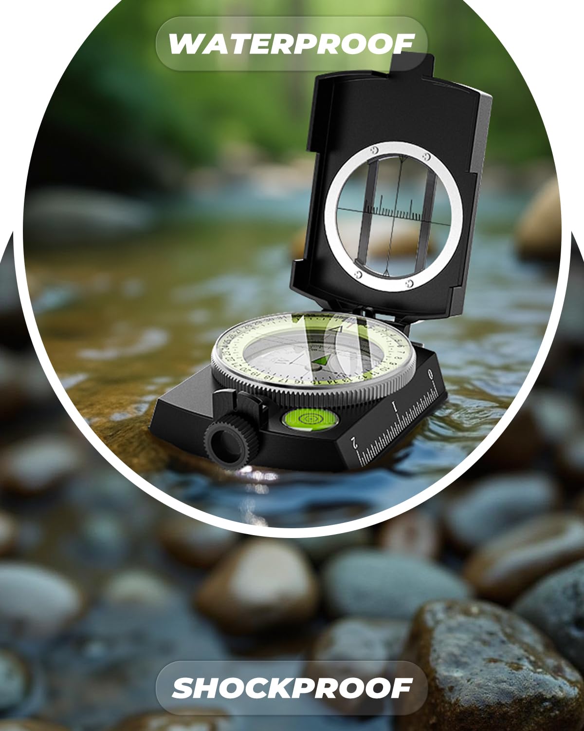 Boussole Poche Armée Verte Pliante Multifonction Loupe Tactical Compass Neuf Item 6476814
