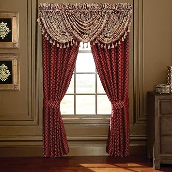 Croscill Roena Waterfall Swag Valance, Burgundy