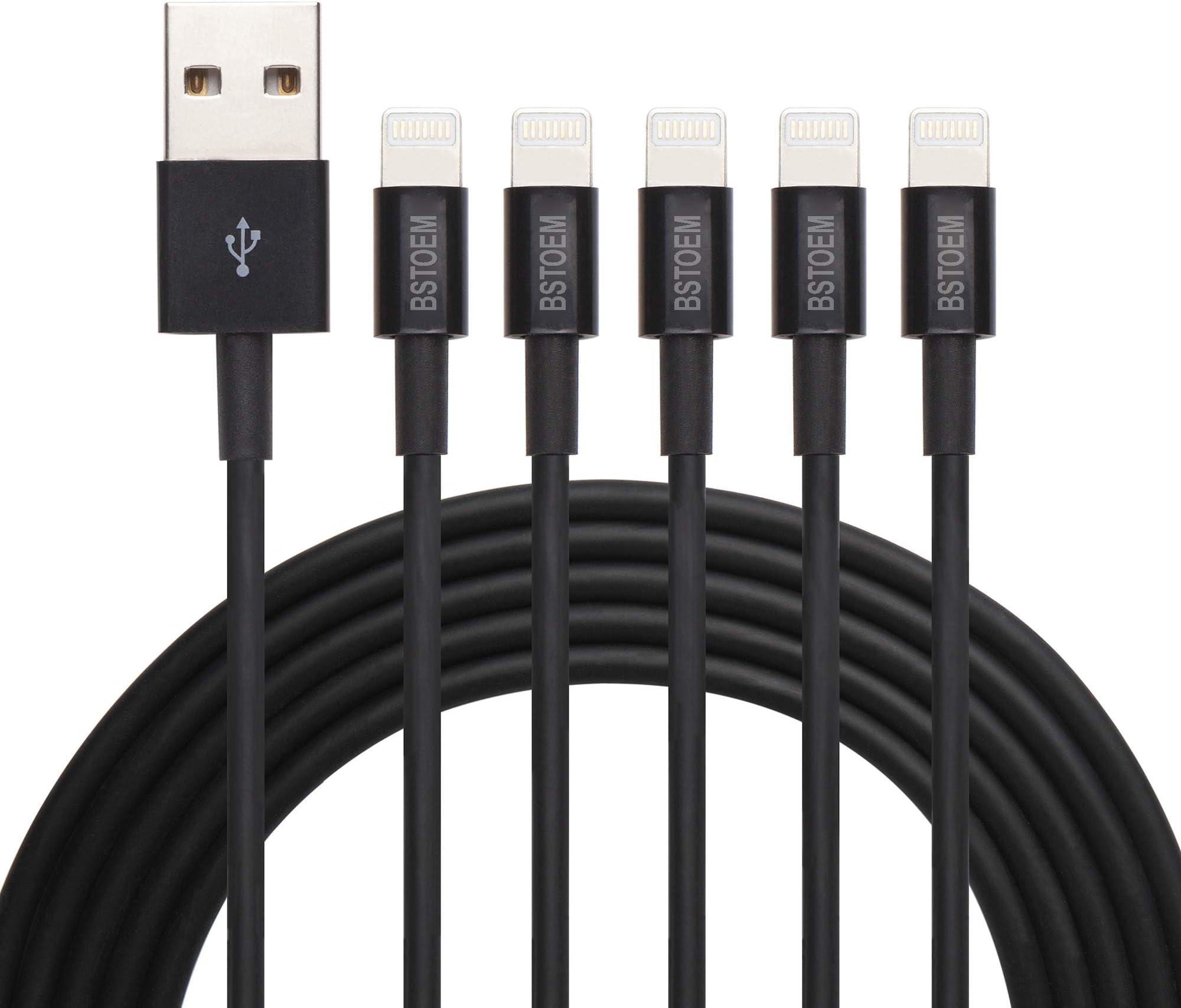 IPhone Charger Cable (5 Pack 1M) MFI Certified Charging 3FT Wire for Apple iPhone 12/11/XR/X/Xs Max/8/7/6/6s/Plus/SE/5c/5s/5 iPad Air 2/Mini/Cord Charge Station