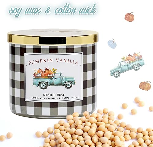 Miniatura 3 de Vela perfumada de girasol, vela grande de 3 mechas, 14 onzas