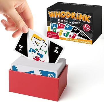 Broytain WHODRINK Drinking Card Games for Adults, Party Card Game for Groups, Bachelorette Party Games, Couples Drinking Game for Date Night, Girls Night Party Game, 136 Cards, Age 21+