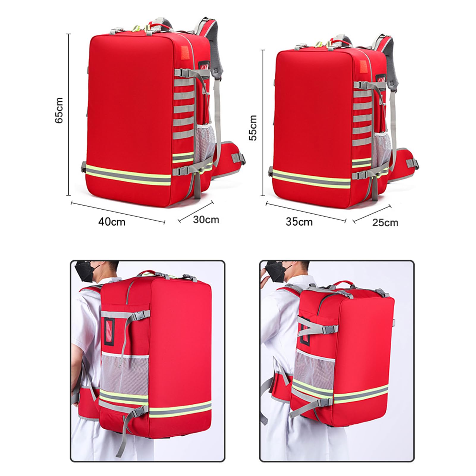 Erste-Hilfe-Rucksack – Leere Notfalltasche für Trauma-Reaktion, Behandlungsutensilien für Camping, Radfahren, Kita, Outdoor-Abenteuer