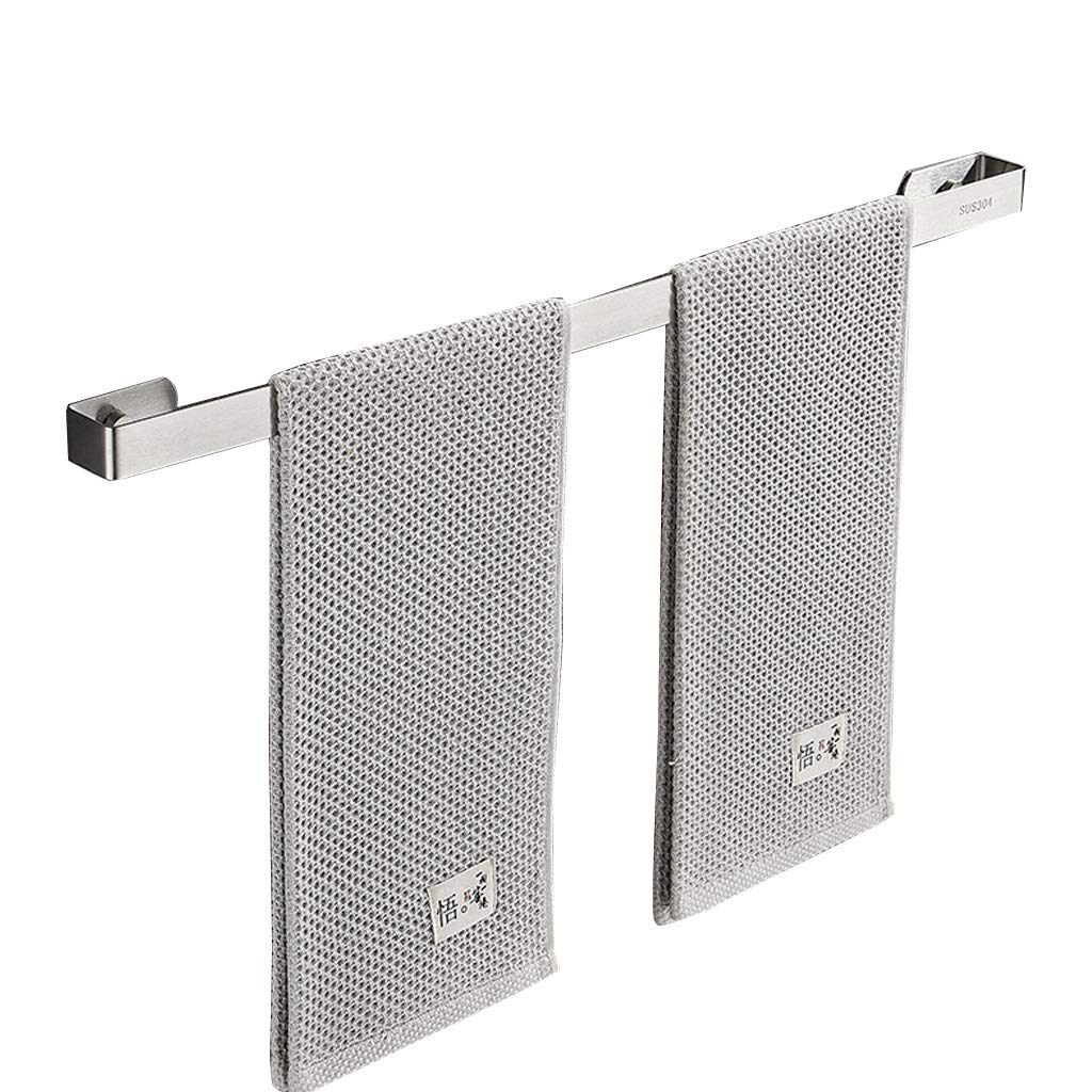 LMYSXAOZ Nordic Bathroom Towel Bar, SUS 304 Stainless Steel Rail, Silver, Wall Mounted Rack, for Hardware and Kitchen, 30cm,40cm,50cm,60cm (Size : 60cm)